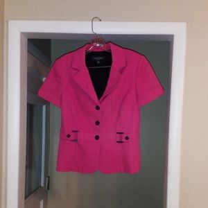 Hot pink & black suit top